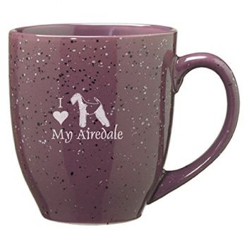 16 oz Ceramic Coffee Mug with Handle  - I Love My Airedale