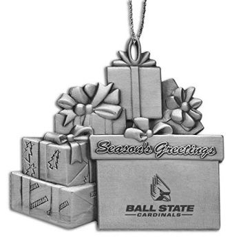 Pewter Gift Display Christmas Tree Ornament - Ball State Cardinals