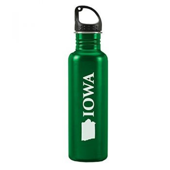 24 oz Reusable Water Bottle - Iowa State Outline - Iowa State Outline