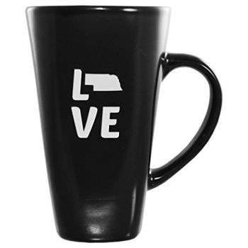 16 oz Square Ceramic Coffee Mug - Nebraska Love - Nebraska Love