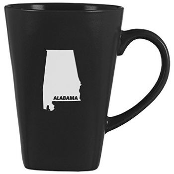 14 oz Square Ceramic Coffee Mug - Alabama State Outline - Alabama State Outline