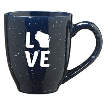 16 oz Ceramic Coffee Mug with Handle - Wisconsin Love - Wisconsin Love