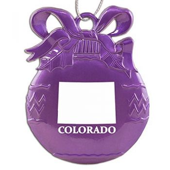 Pewter Christmas Bulb Ornament - Colorado State Outline - Colorado State Outline