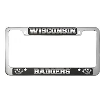 Stainless Steel License Plate Frame - Wisconsin Badgers