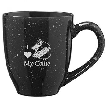 16 oz Ceramic Coffee Mug with Handle  - I Love My Collie