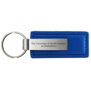 Stitched Leather and Metal Keychain - UNC Greensboro Spartans