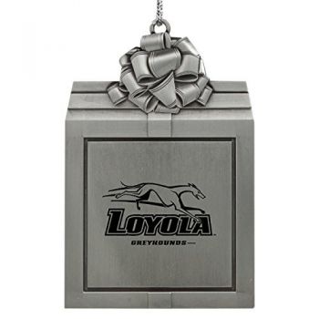 Pewter Gift Box Ornament - Loyola Maryland Greyhounds