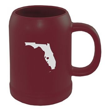 22 oz Ceramic Stein Coffee Mug - I Heart Florida - I Heart Florida
