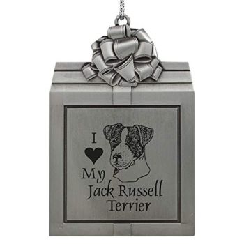 Pewter Gift Box Ornament  - I Love My Jack Russel Terrier