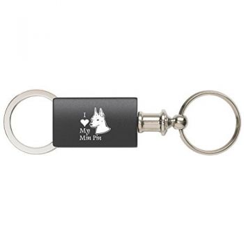 Detachable Valet Keychain Fob  - I Love My Miniature Pinscher