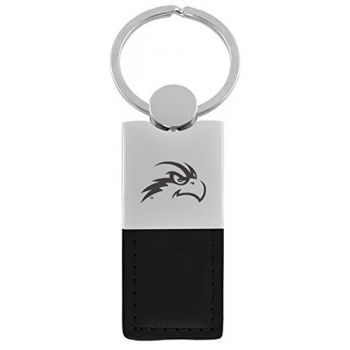 Modern Leather and Metal Keychain - UNF Ospreys