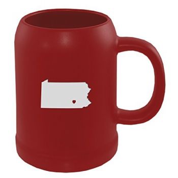 22 oz Ceramic Stein Coffee Mug - I Heart Pennsylvania - I Heart Pennsylvania