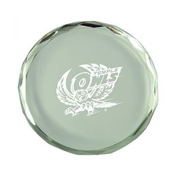 Crystal Paper Weight - Temple Owls
