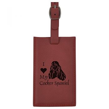 Travel Baggage Tag with Privacy Cover  - I Love My Cocker Spaniel