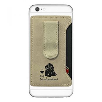 Cell Phone Card Holder Wallet with Money Clip  - I Love My Newfoundland Dog