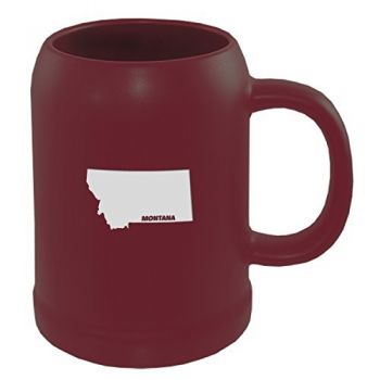 22 oz Ceramic Stein Coffee Mug - Montana State Outline - Montana State Outline