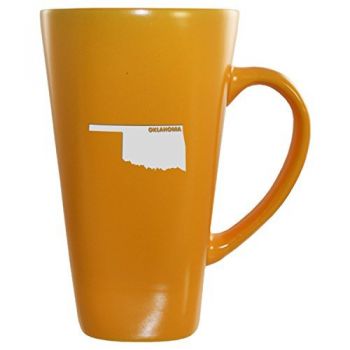 16 oz Square Ceramic Coffee Mug - Oklahoma State Outline - Oklahoma State Outline