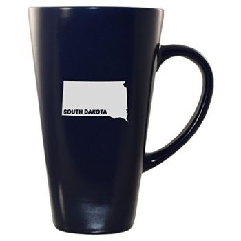 16 oz Square Ceramic Coffee Mug - South Dakota State Outline - South Dakota State Outline