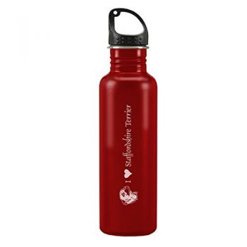 24 oz Reusable Water Bottle  - I Love My Staffordshire Terrier