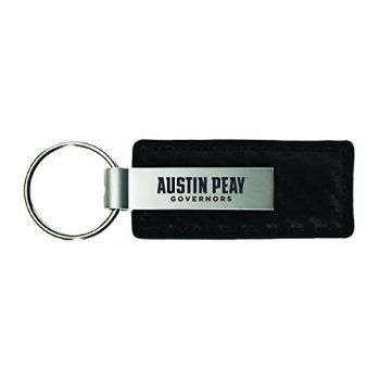 Carbon Fiber Styled Leather and Metal Keychain - Austin Peay State Governors