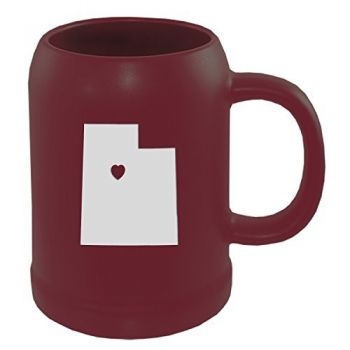 22 oz Ceramic Stein Coffee Mug - I Heart Utah - I Heart Utah