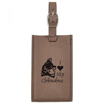 Travel Baggage Tag with Privacy Cover  - I Love My Chihuahua