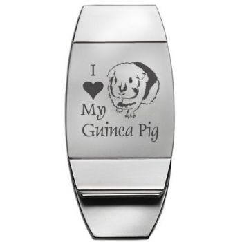 Stainless Steel Money Clip  - I Love My Guinea Pig