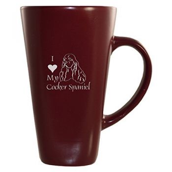 16 oz Square Ceramic Coffee Mug  - I Love My Cocker Spaniel