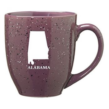 16 oz Ceramic Coffee Mug with Handle - Alabama State Outline - Alabama State Outline