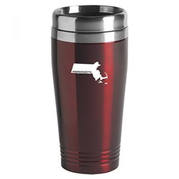 16 oz Stainless Steel Insulated Tumbler - Massachusetts State Outline - Massachusetts State Outline