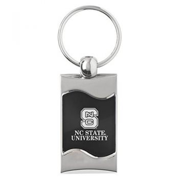 Keychain Fob with Wave Shaped Inlay - North Carolina State Wolfpack