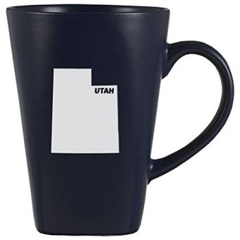 14 oz Square Ceramic Coffee Mug - Utah State Outline - Utah State Outline