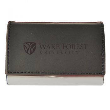 PU Leather Business Card Holder - Wake Forest Demon Deacons