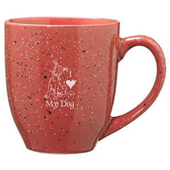 16 oz Ceramic Coffee Mug with Handle  - I Love My Dog