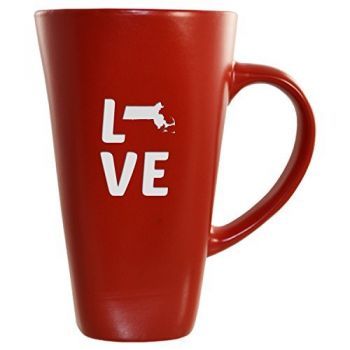 16 oz Square Ceramic Coffee Mug - Massachusetts Love - Massachusetts Love