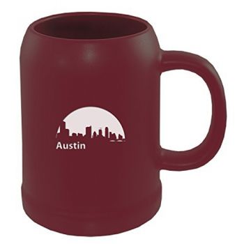 22 oz Ceramic Stein Coffee Mug - Austin City Skyline