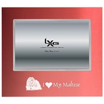 4 x 6  Metal Picture Frame  - I Love My Maltese