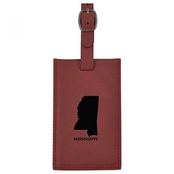 Travel Baggage Tag with Privacy Cover - Mississippi State Outline - Mississippi State Outline