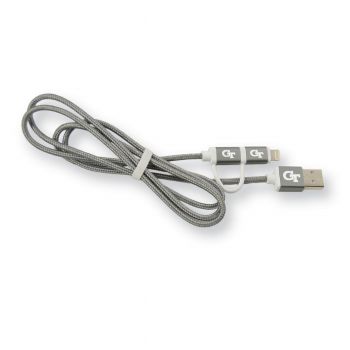 2 in 1 Charging Cord, Micro USB and MFI Certified Lightning Cable  - Georgia Tech Yellowjackets