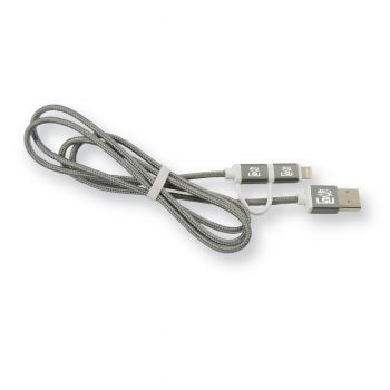 2 in 1 Charging Cord, Micro USB and MFI Certified Lightning Cable  - LSU Tigers