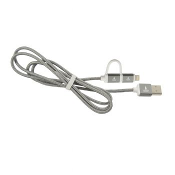2 in 1 Charging Cord, Micro USB and MFI Certified Lightning Cable  - Howard Bison