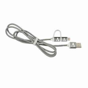 2 in 1 Charging Cord, Micro USB and MFI Certified Lightning Cable  - Alcorn State Braves