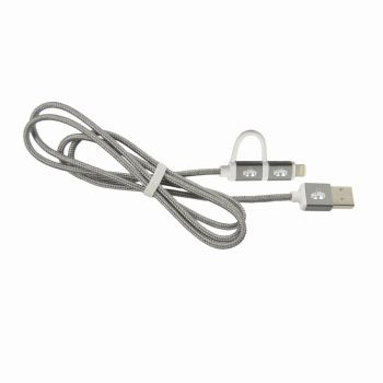 2 in 1 Charging Cord, Micro USB and MFI Certified Lightning Cable  - Albany Great Danes