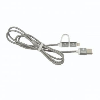 2 in 1 Charging Cord, Micro USB and MFI Certified Lightning Cable  - Stony Brook Seawolves