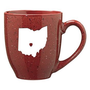 16 oz Ceramic Coffee Mug with Handle - I Heart Ohio - I Heart Ohio