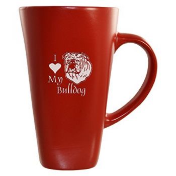 16 oz Square Ceramic Coffee Mug  - I Love My Bull Dog