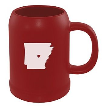 22 oz Ceramic Stein Coffee Mug - I Heart Arkansas - I Heart Arkansas