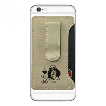 Cell Phone Card Holder Wallet with Money Clip  - I Love My Shih Tzu