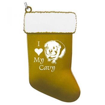 Pewter Stocking Christmas Ornament  - I Love My Cavy