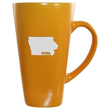 16 oz Square Ceramic Coffee Mug - Iowa State Outline - Iowa State Outline